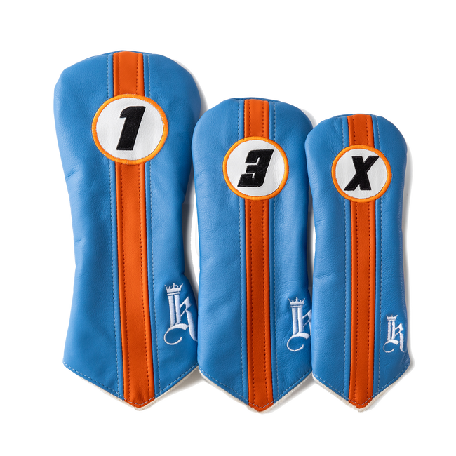 Racer Head Cover, Sky Blue / Orange/ White